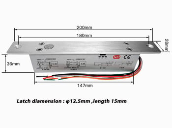 DC NO OR NC Electrical Bolt Lock Electric Mortise Strike Fail Secure or Fail Safe Με NO NC έξοδο σήματος για έλεγχο πρόσβασης