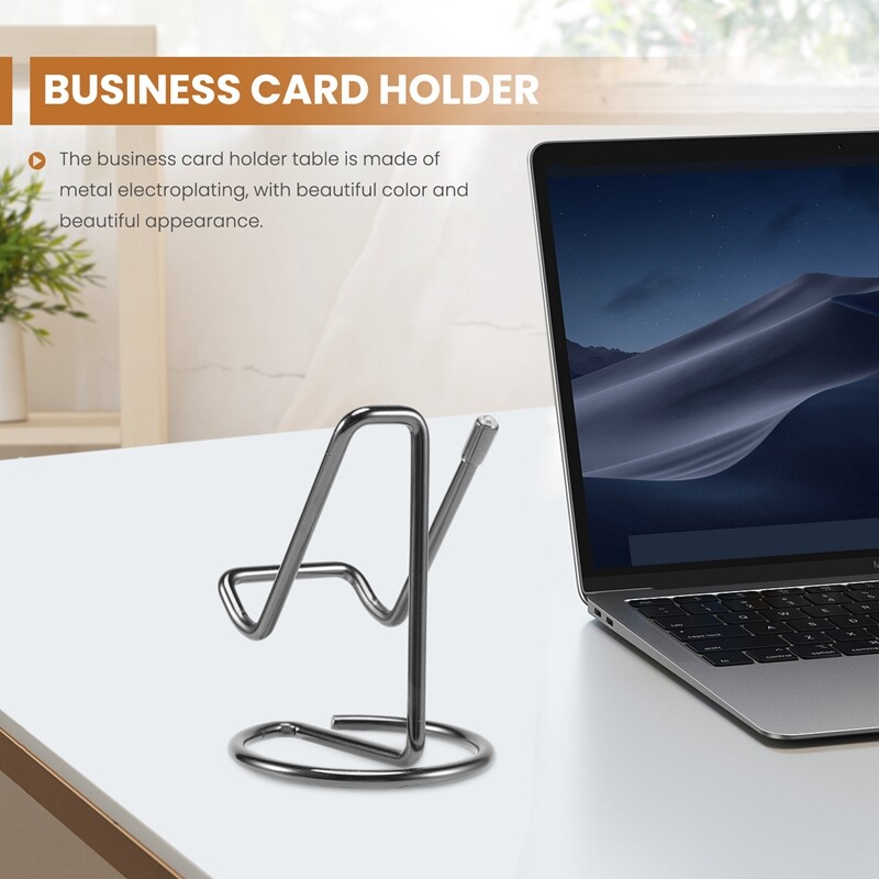 Suport pentru cărți de vizită pentru birou, drăguț suport pentru cărți de vizită pentru birou, metal negru, pentru bărbați și femei 1 pachet