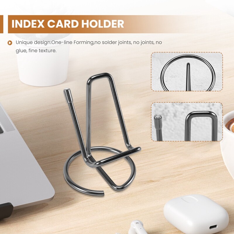 Suport pentru cărți de vizită pentru birou, drăguț suport pentru cărți de vizită pentru birou, metal negru, pentru bărbați și femei 1 pachet