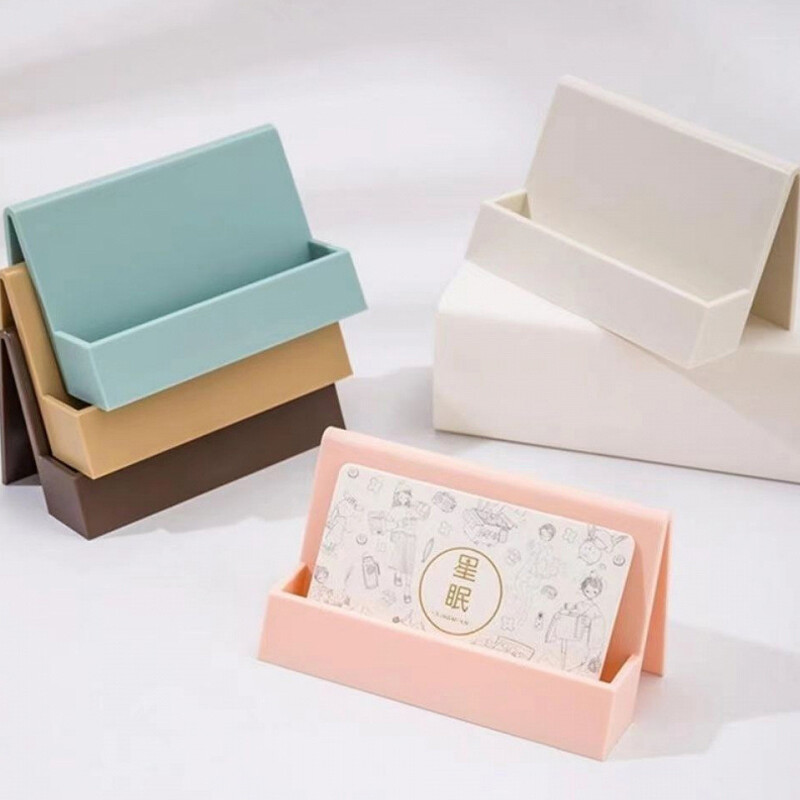 Suport creativ pentru cărți de vizită pentru birou Carcasă din plastic pentru carduri Suport de prezentare pentru birou Suport pentru cleme pentru note Organizator pentru cărți de nume pentru femei și bărbați