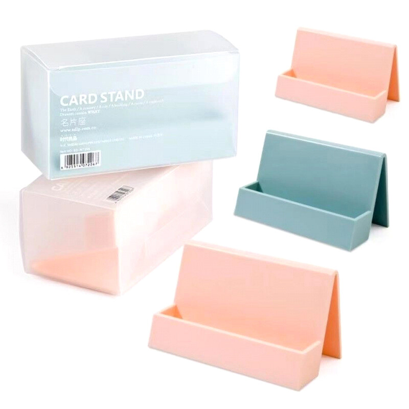 Suport creativ pentru cărți de vizită pentru birou Carcasă din plastic pentru carduri Suport de prezentare pentru birou Suport pentru cleme pentru note Organizator pentru cărți de nume pentru femei și bărbați