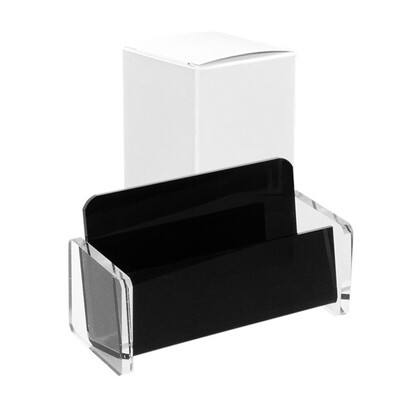 1 PC Creative Desktop vardinių kortelių saugojimo kortelių ekrano stovas, tinka 50-70 vizitinėms kortelėms Biuro reikmenys Akrilo vizitinių kortelių laikiklis
