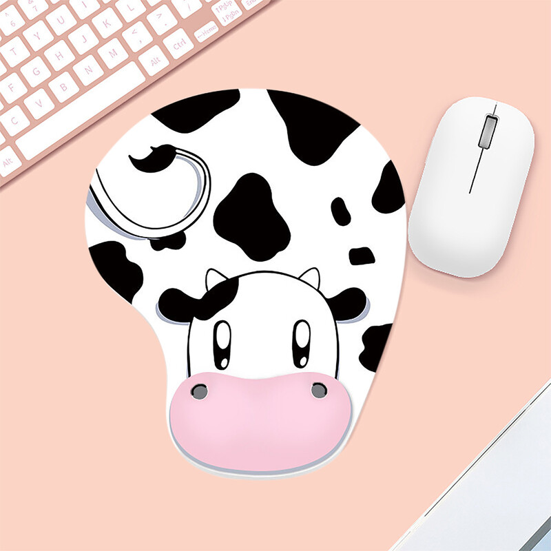 1PC Mouse Pad Cute Cow Ergonomic Mouse Pad cu suport pentru încheietura mâinii Pad pentru mouse cu bază de cauciuc anti-alunecare cu suport pentru încheietura mâinii pentru computer