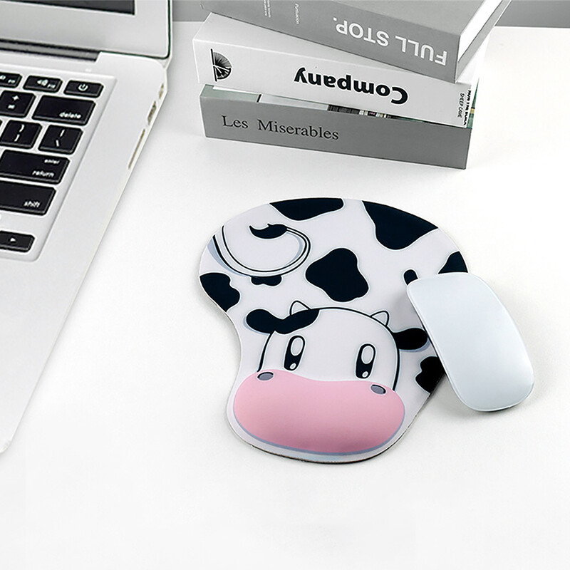 1PC Mouse Pad Cute Cow Ergonomic Mouse Pad cu suport pentru încheietura mâinii Pad pentru mouse cu bază de cauciuc anti-alunecare cu suport pentru încheietura mâinii pentru computer
