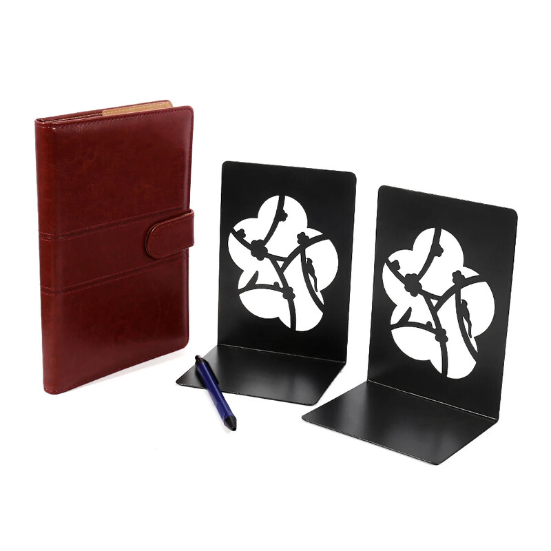 1Pora išskirtinių gėlių šakų Knygų galai tuščiaviduriai vintažiniai geležiniai ištraukiami darbo kambario papuošalai, papuošalai knygoms, knygų palaikymas