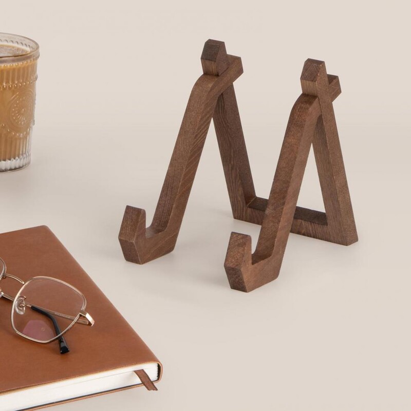 Vintage puidust väljapanekuraami taldrikuhoidja ekraanialus lauaarvuti pildiraamiga alus Kodukontor tee jaoks