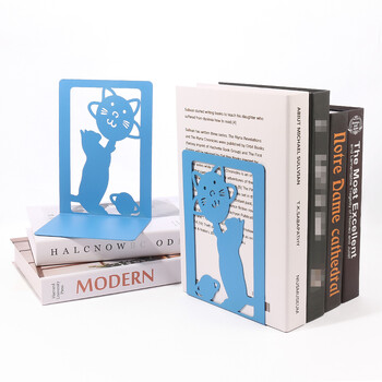 New Style Color Cat Book Ends Heavy Stand Ράφι Βιβλιοθήκης Σιδερένιες Βιβλιοθήκες Stand Iron Γραφείο σπιτιού Χαρτικά