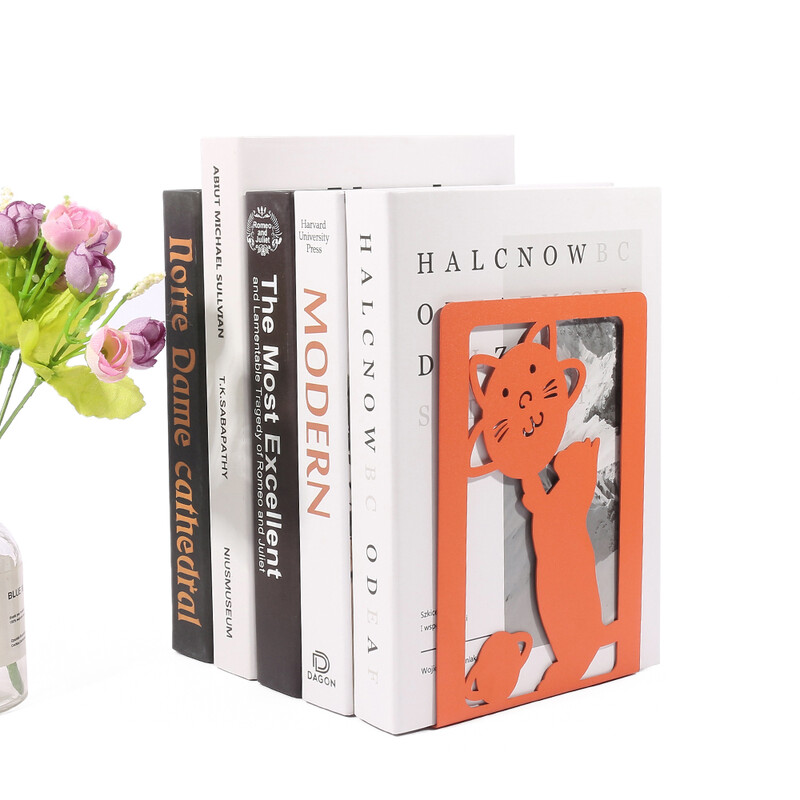 Naujo stiliaus spalvotos katės knygos galai Sunkūs knygų stovas Lentynas Knygų stovas Geležinis knygų stovas Stovas Geležinis Namų rašomasis stalas Kanceliarinės prekės