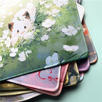 Mouse Pad Kawaii Αξεσουάρ γραφείου για οργάνωση γραφείου Cute Cat Mause Pad Gaming Mouse Pad Overlock Mousepad Soft Moise Pad