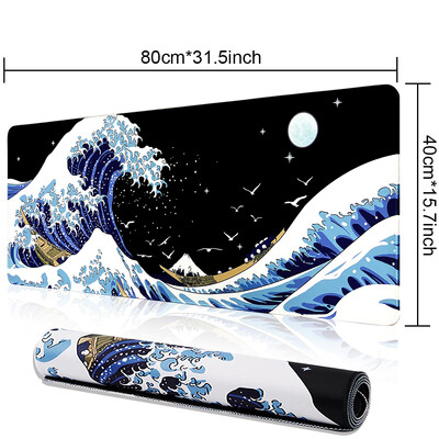 1PC големи подложки за мишка за бюро, подложка за мишка за игри, подложка за мишка със зашити ръбове и неплъзгаща се гумена основа, удължена подложка за мишка