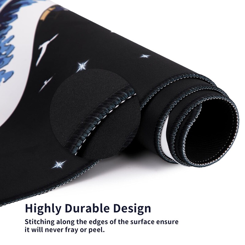 1PC големи подложки за мишка за бюро, подложка за мишка за игри, подложка за мишка със зашити ръбове и неплъзгаща се гумена основа, удължена подложка за мишка