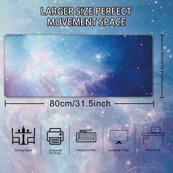 1 PC Μεγάλα Mouse Pads για γραφείο, Gaming Mouse Pad, Mouse Pad με ραμμένες άκρες και αντιολισθητική λαστιχένια βάση, εκτεταμένη και πυκνή