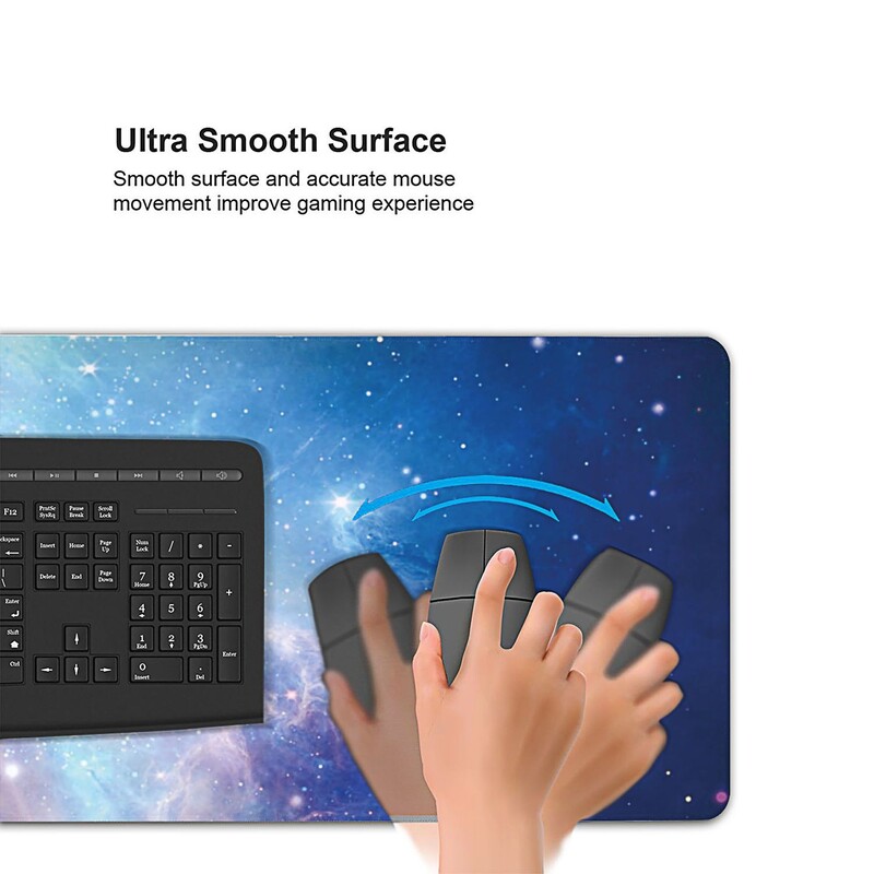 1 PC Tampoane de mouse mari pentru birou, mouse pad pentru jocuri, mouse pad cu margini cusute și bază din cauciuc anti-alunecare, extinsă și îngroșată