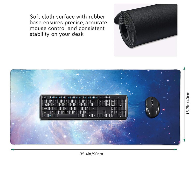1 PC Tampoane de mouse mari pentru birou, mouse pad pentru jocuri, mouse pad cu margini cusute și bază din cauciuc anti-alunecare, extinsă și îngroșată