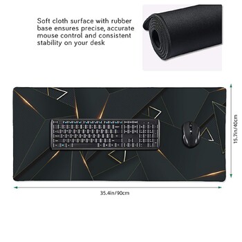 1 PC Μεγάλα Mouse Pads για γραφείο, Gaming Mouse Pad, Mouse Pad με ραμμένες άκρες και αντιολισθητική λαστιχένια βάση, εκτεταμένη και πυκνή