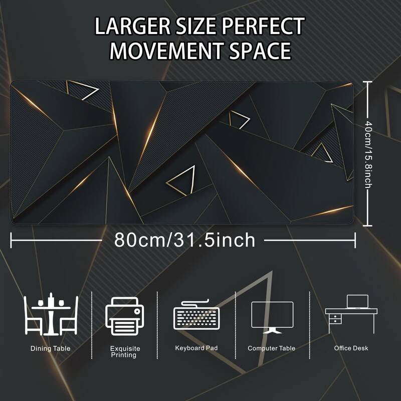 1 PC Tampoane de mouse mari pentru birou, mouse pad pentru jocuri, mouse pad cu margini cusute și bază din cauciuc anti-alunecare, extinsă și îngroșată