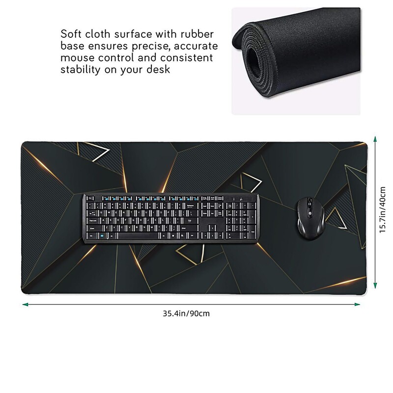 1 PC Tampoane de mouse mari pentru birou, mouse pad pentru jocuri, mouse pad cu margini cusute și bază din cauciuc anti-alunecare, extinsă și îngroșată