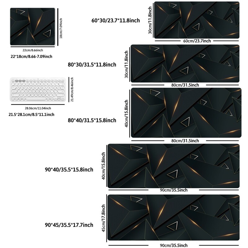 1 PC Tampoane de mouse mari pentru birou, mouse pad pentru jocuri, mouse pad cu margini cusute și bază din cauciuc anti-alunecare, extinsă și îngroșată