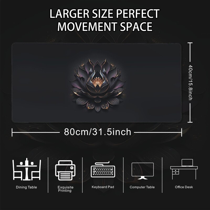 1 PC Tampoane de mouse mari pentru birou, mouse pad pentru jocuri, mouse pad cu margini cusute și bază din cauciuc anti-alunecare, extinsă și îngroșată