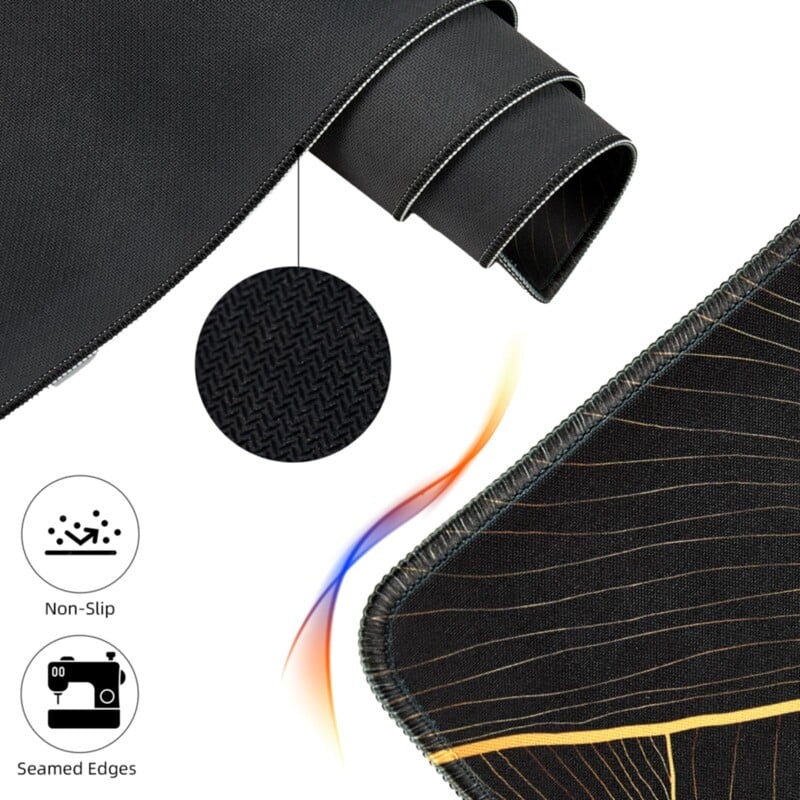 1 PC Tampoane de mouse mari pentru birou, mouse pad pentru jocuri, mouse pad cu margini cusute și bază din cauciuc anti-alunecare, mouse pad extins
