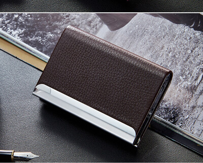 Napredna prijenosna kutija za poslovne kartice, muška metalna kutija od nehrđajućeg čelika, držač poslovne bankovne kartice