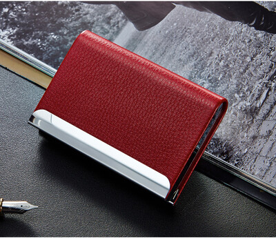 Napredna prijenosna kutija za poslovne kartice, muška metalna kutija od nehrđajućeg čelika, držač poslovne bankovne kartice