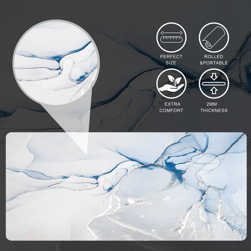 1 PC Tampoane de mouse mari pentru birou, mouse pad pentru jocuri, mouse pad cu margini cusute și bază din cauciuc anti-alunecare, extinsă și îngroșată