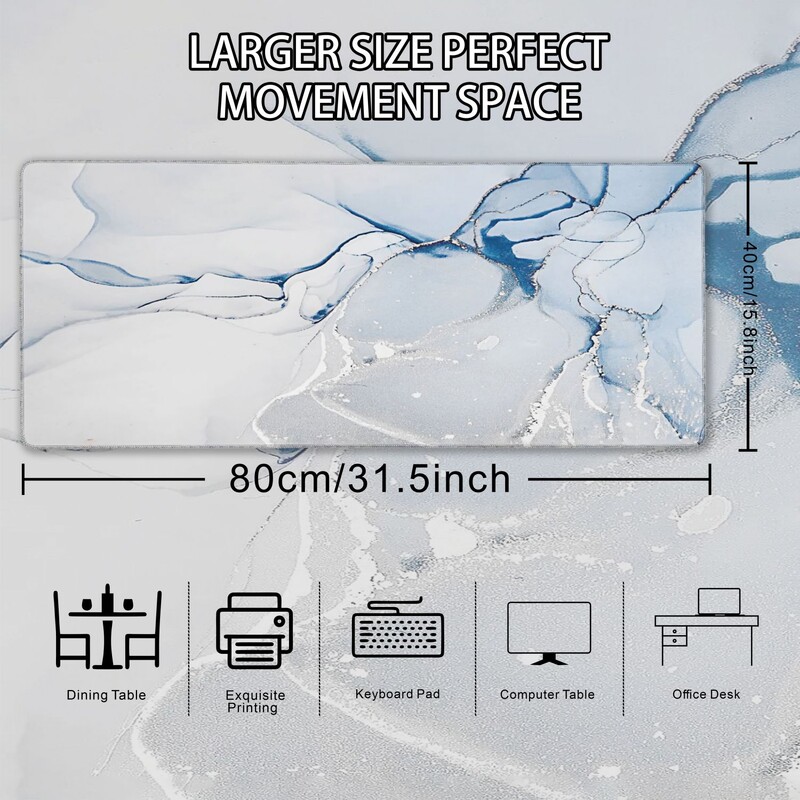 1 PC Tampoane de mouse mari pentru birou, mouse pad pentru jocuri, mouse pad cu margini cusute și bază din cauciuc anti-alunecare, extinsă și îngroșată