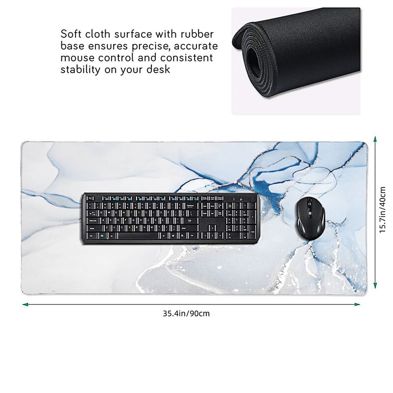 1 PC Tampoane de mouse mari pentru birou, mouse pad pentru jocuri, mouse pad cu margini cusute și bază din cauciuc anti-alunecare, extinsă și îngroșată