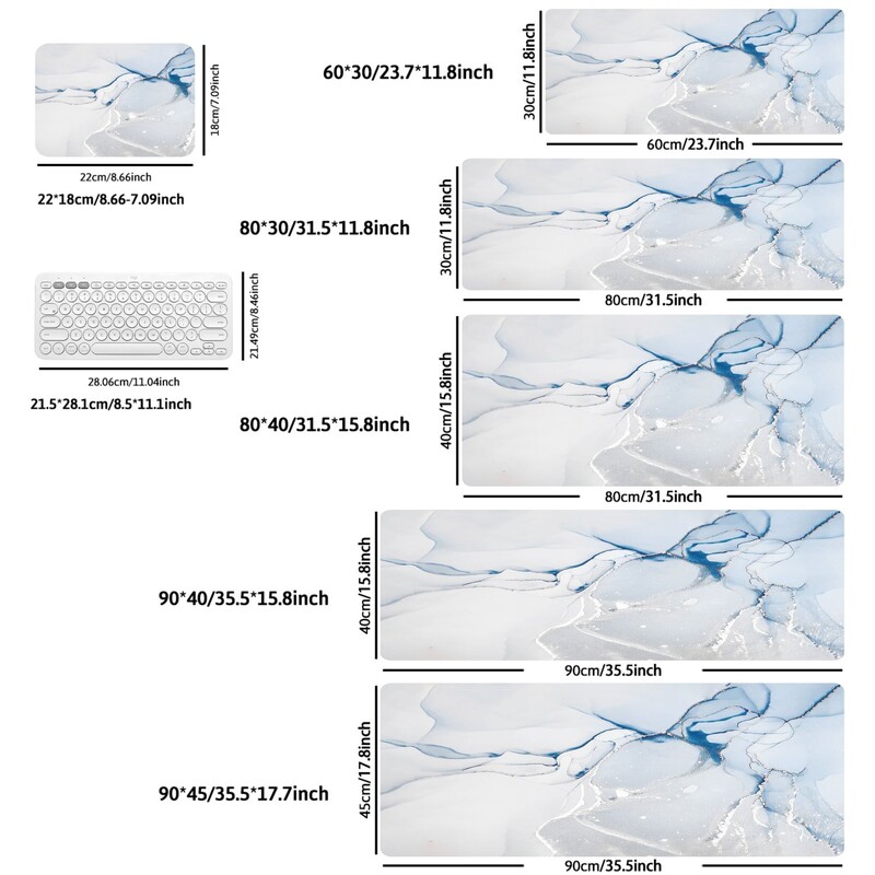 1 PC Tampoane de mouse mari pentru birou, mouse pad pentru jocuri, mouse pad cu margini cusute și bază din cauciuc anti-alunecare, extinsă și îngroșată