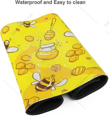 Cute Bee Yellow Large Mouse Pad Gaming Mousepad XL Πληκτρολόγιο γραφείου με αντιολισθητική λαστιχένια βάση για Office 31,5\'\' X 12\'\' ίντσες