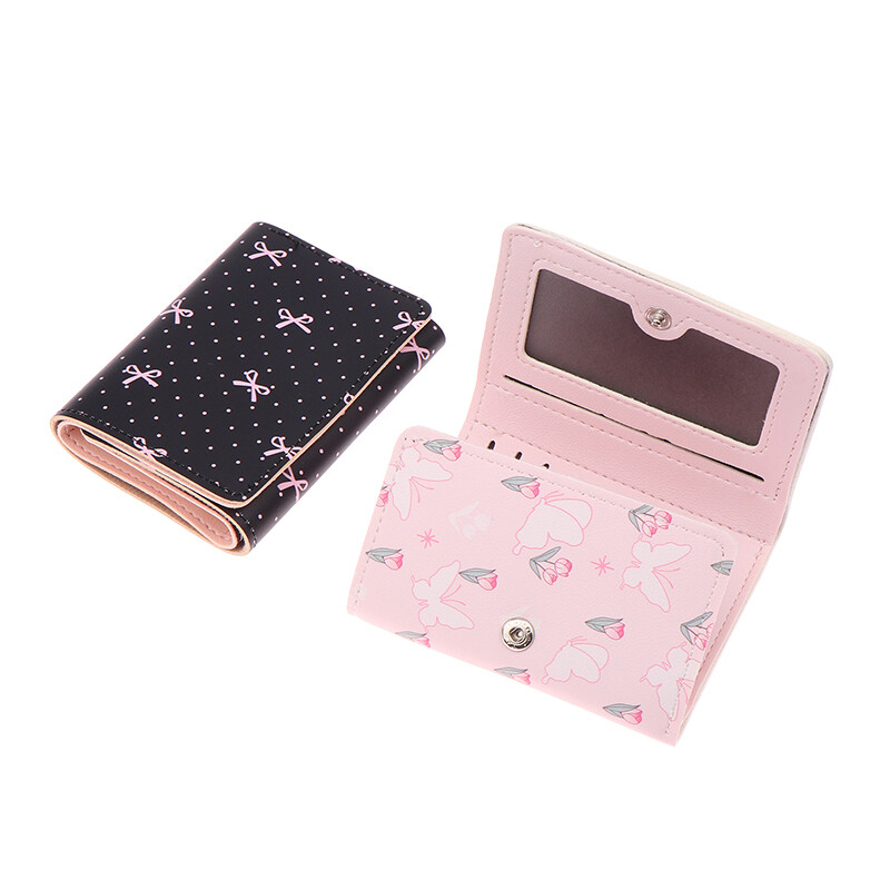 Armas vibu, magusa roosa värvi lillelised kokkupandavad rahakotid naiste rahakoti kaardihoidja tüdrukule kaasaskantav reisiraha müntide fotokaardikott