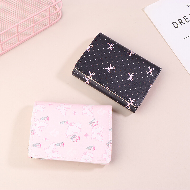 Armas vibu, magusa roosa värvi lillelised kokkupandavad rahakotid naiste rahakoti kaardihoidja tüdrukule kaasaskantav reisiraha müntide fotokaardikott