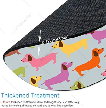 Πολύχρωμο Dachshund Dog Mouse Mat με αντιολισθητική λαστιχένια βάση Χαριτωμένο στρογγυλό mousepad για αξεσουάρ γραφείου φορητού υπολογιστή 7,9x7,9 ιντσών