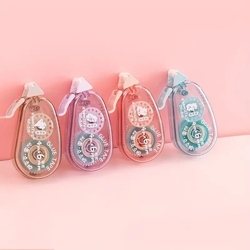 4m*6mm täppidega liimteip DIY scrapbooking kollaaž fotoalbum Kahepoolne rullteip Kontoritarbed