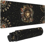 Pentagram Forest Magic Mushroom Witch Constellation Mouse Pad XL Neslystantis guminis pagrindas, susiūtas kraštas, skirtas žaidimų staliniam biurui