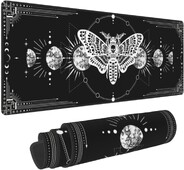Gaming Mouse Mat Moon Phase Moth Velika podloga za miša s neklizajućim gumenim prošivenim rubovima za kućne darove Uredski rad 800x300 mm