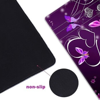 Extended Gaming Mouse Pad XXL ArtSo Large Mat Keyboard Long Mousepad Desk Αντιολισθητική λαστιχένια βάση 35,1 x 15,7 Purple Butterfly