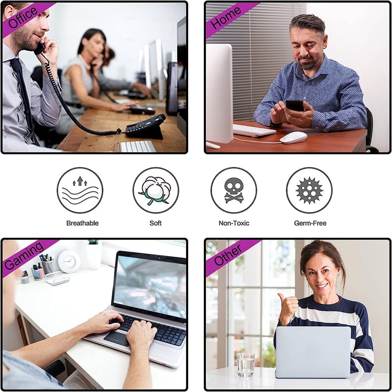 Tampă de mouse extinsă pentru gaming XXL ArtSo Covoraș mare pentru tastatură Tampă lungă de mouse pentru birou Bază anti-alunecare din cauciuc 35,1 x 15,7 Fluture violet