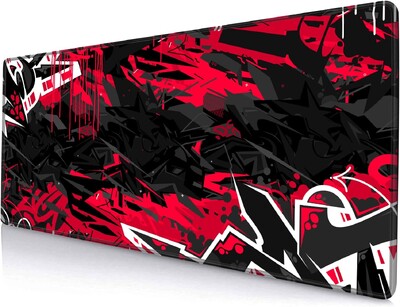 Podloga za miš Gaming Large XXL Podloge za miš Neklizajuća gumena podloga Podloga za miš Tipkovnica Podloga za miš Podloga za stol 31.5x11.8 inča Crno Crvena