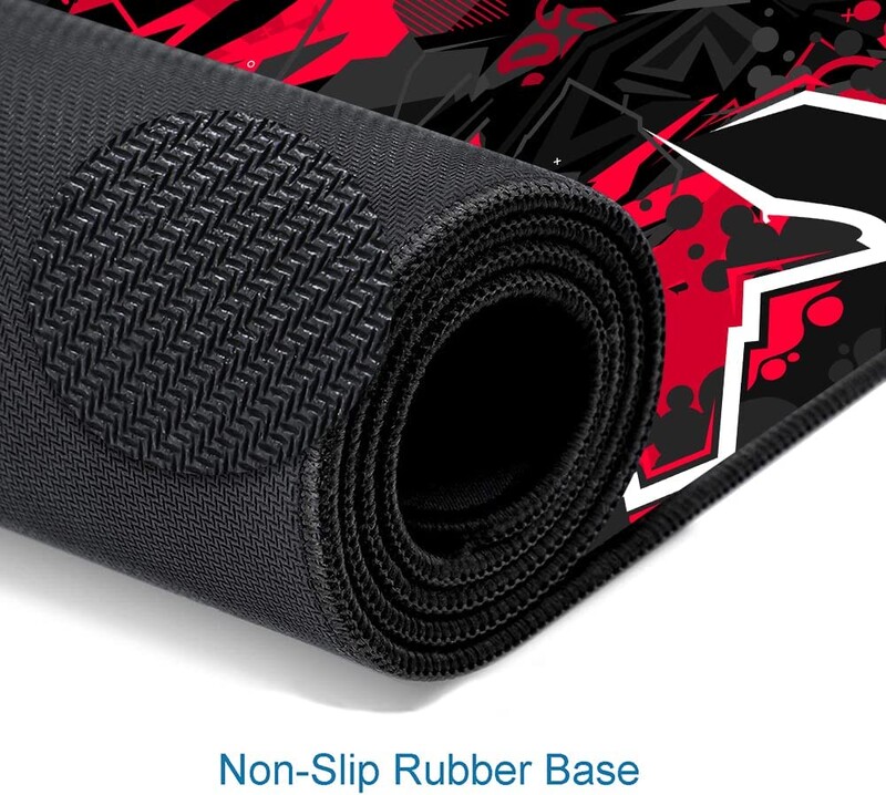 Podloga za miš Gaming Large XXL Podloge za miš Neklizajuća gumena podloga Podloga za miš Tipkovnica Podloga za miš Podloga za stol 31.5x11.8 inča Crno Crvena