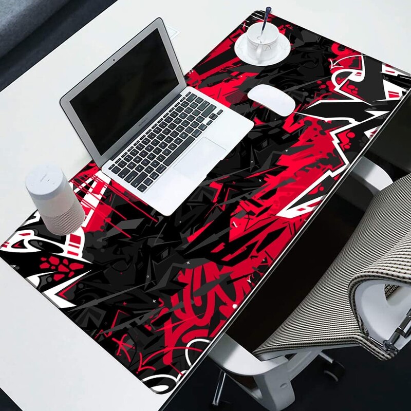 Podloga za miš Gaming Large XXL Podloge za miš Neklizajuća gumena podloga Podloga za miš Tipkovnica Podloga za miš Podloga za stol 31.5x11.8 inča Crno Crvena