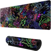 Trippy Psychedelic Art XL Tampă de mouse mare pentru birou Tampoane de tastatură lungi, lungi, antiderapante.