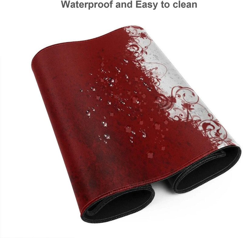 Apstraktna crvena bijela XL velika podloga za miša za stol Neklizajuća duga produžena podloga za tipkovnicu Podloga za miš Gumena stolna podloga 31,5X11,8 inča