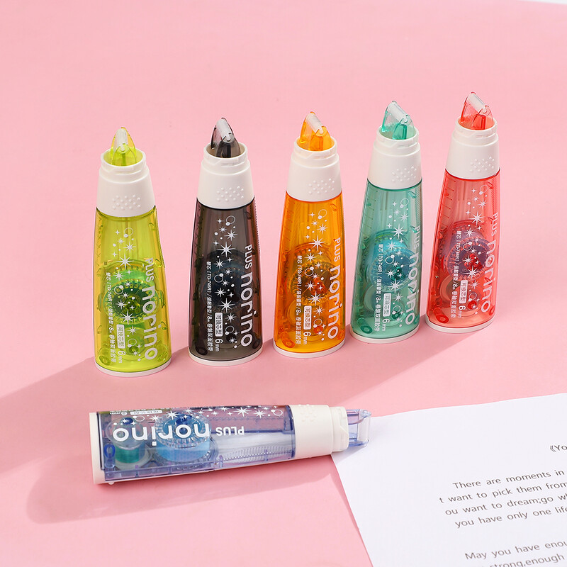 JIANWU 1buc PLUS Norino Scroll Bandă cu două fețe Instrument pentru jurnal Tip de punct Adeziv Modificare și corectare Rechizite de birou școlare