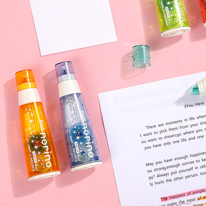 JIANWU 1buc PLUS Norino Scroll Bandă cu două fețe Instrument pentru jurnal Tip de punct Adeziv Modificare și corectare Rechizite de birou școlare