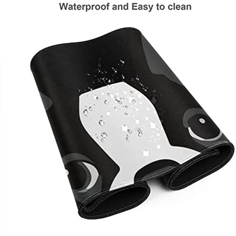 Funny Boston Terrier XL Голяма подложка за мишка за бюро Неплъзгаща се дълга удължена подложка за клавиатура Подложка за мишка Гумена подложка за маса 31,5X11,8 инча