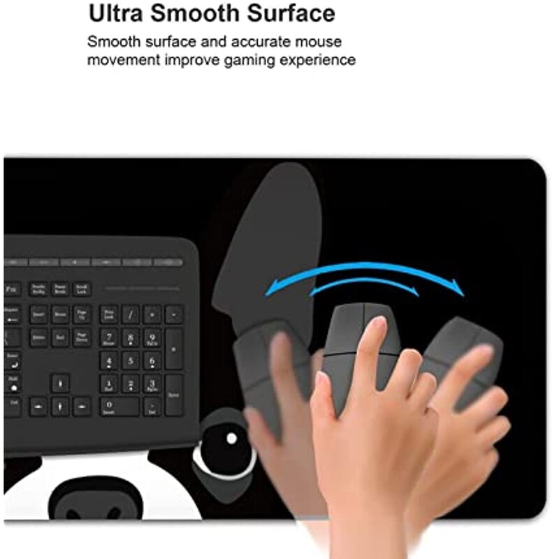 Funny Boston Terrier XL Голяма подложка за мишка за бюро Неплъзгаща се дълга удължена подложка за клавиатура Подложка за мишка Гумена подложка за маса 31,5X11,8 инча