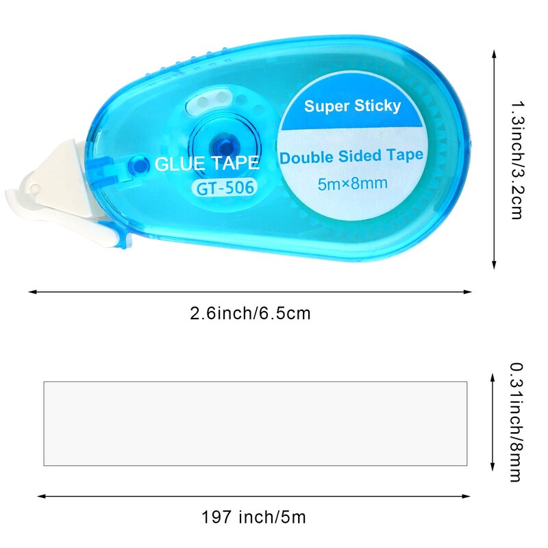 8 mm x 5 m Двустранно залепващи лексикони, ролкови ленти за плъзгане на точки за скрапбукинг, консумативи за DIY занаятчийски проекти