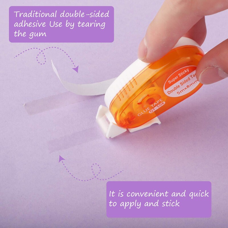 8 mm x 5 m Двустранно залепващи лексикони, ролкови ленти за плъзгане на точки за скрапбукинг, консумативи за DIY занаятчийски проекти